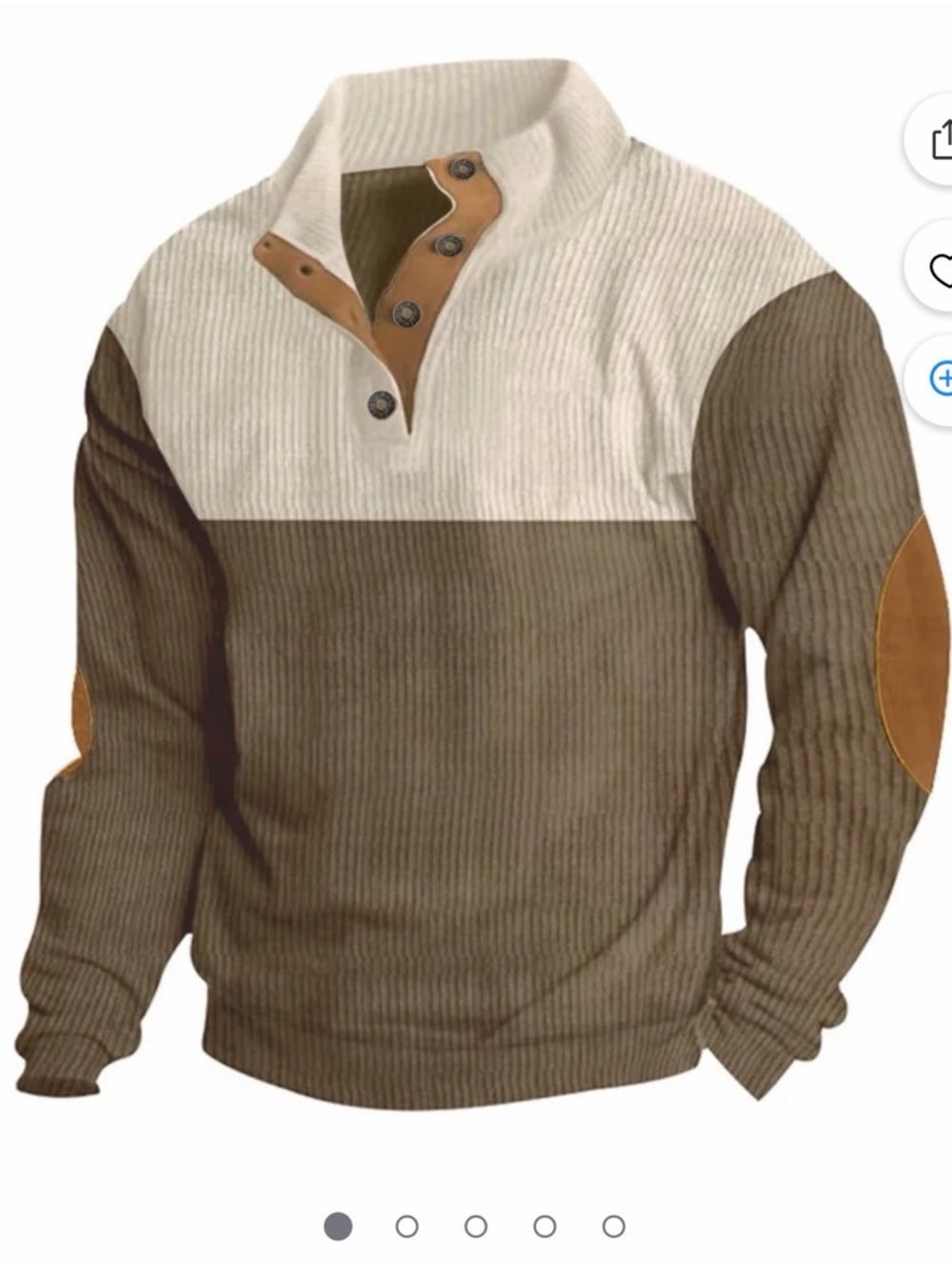Men's Colorblock Knit Pullover Sweater - Cream and Brown